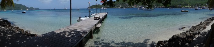 Our view from the Gingerbread Cafe. It was a great place to catch up on island gossip. 