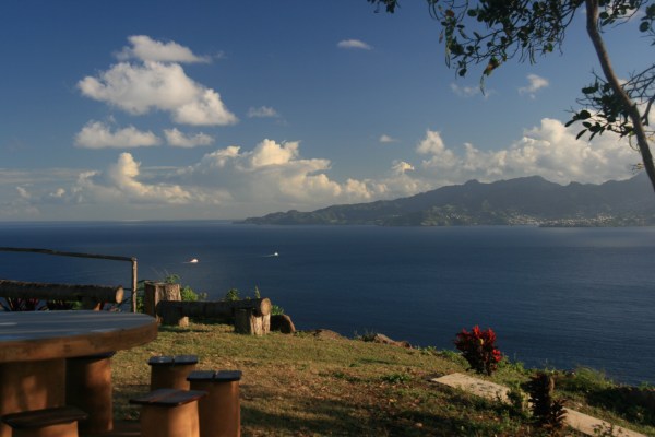 Enjoying the views from the top of Bequia Island. 